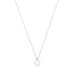 Μενταγιόν Με Διαμάντια Και Μαργαριτάρι Σε Λευκόχρυσο 18Κ