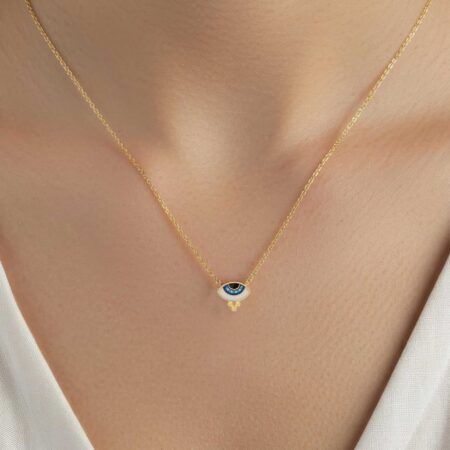 Κολιέ Με Μάτι Επίχρυσο 925 Και Σμάλτο