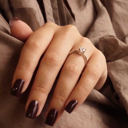 Μονόπετρο Με Διαμάντι Λευκόχρυσο 18 Καράτια