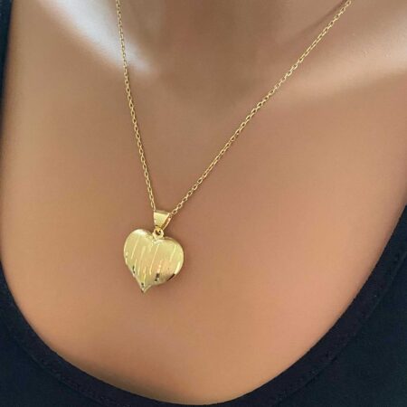 Πομπέ Καρδιά Μενταγιόν Χρυσό 14Κ