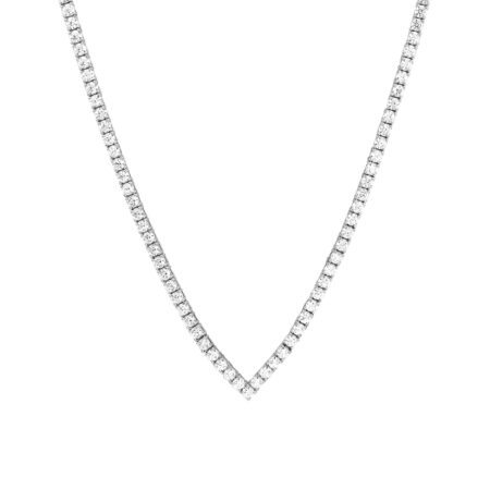 Ασημένιο Κολιέ Ριβιέρα Σε Σχήμα V 925