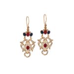 Ροζ Χρυσά Κρεμαστά Σκουλαρίκια 9Κ