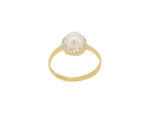 Ροζέτα Δαχτυλίδι Χρυσό 18Κ Με Μαργαριτάρια Και Διαμάντια
