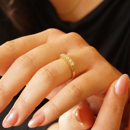 Σειρέ Δαχτυλίδι Χρυσό 18 Καράτια Με Διαμάντια