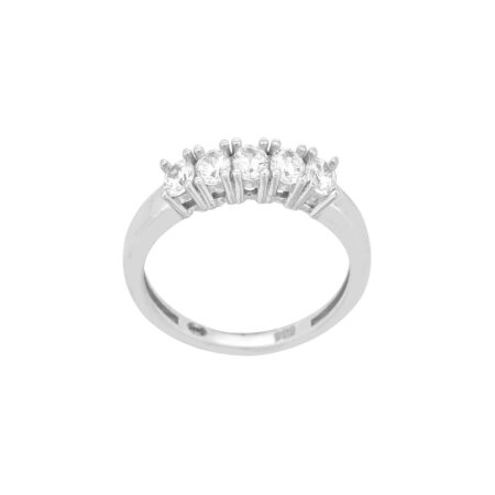 Σειρέ Δαχτυλίδι Με Διαμάντια Σε Λευκόχρυσο 18Κ