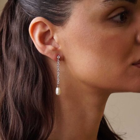 Σκουλαρίκια Κρεμαστά Από Ασήμι 925 Και Ζιργκόν