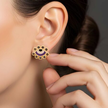 Σκουλαρίκια Μάτια Μωβ 925