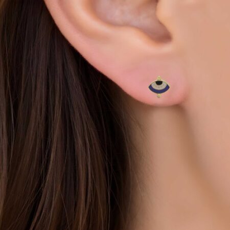 Σκουλαρίκια Μάτια Μωβ Καρφωτά 925