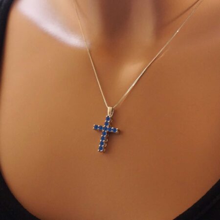 Σταυρός Διπλής Όψης Λευκόχρυσος 18Κ