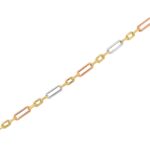 Βραχιόλι Τρίχρωμη Αλυσίδα 14Κ