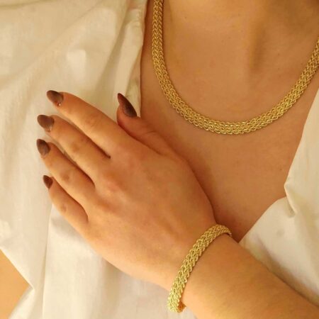 Χρυσό Γυναικείο Κολιέ Με Διαμαντάρισμα 14 Καρατίων