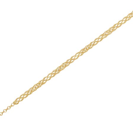 Χρυσό Βραχιόλι Με Μπίλιες Διαμανταρισμένες 14Κ