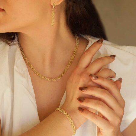 Γυναικείο Χρυσό Κολιέ 14 Καράτια Με Διαμαντάρισμα