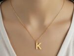 Μονόγραμμα Μενταγιόν Χρυσό "Κ" 14 Καράτια