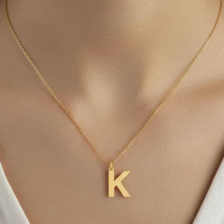 Μονόγραμμα Μενταγιόν Χρυσό "Κ" 14 Καράτια