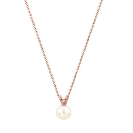 Ροζ Χρυσό Μενταγιόν Με Μαργαριτάρι 14Κ