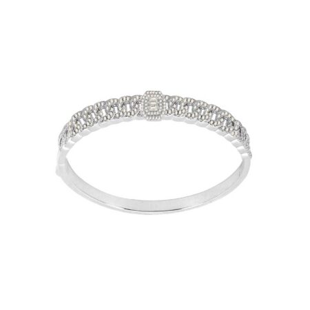 Ασημένια Χειροπέδα Βραχιόλι 925 Με Ζιργκόν Πέτρες