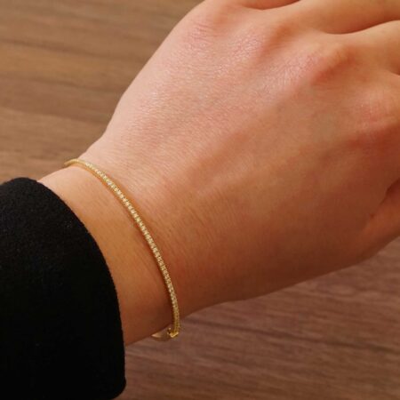 Χειροπέδα Με Μπριγιάν Σε Χρυσό 18 Καράτια