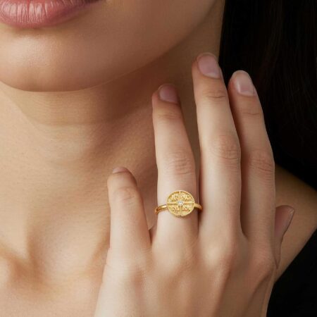 Χρυσό Δαχτυλίδι Κωνσταντινάτο 18 Καράτια Με Μπριγιάν