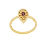 Χρυσό Δαχτυλίδι Με Ρουμπίνι Σε Σχήμα Δάκρυ 18Κ