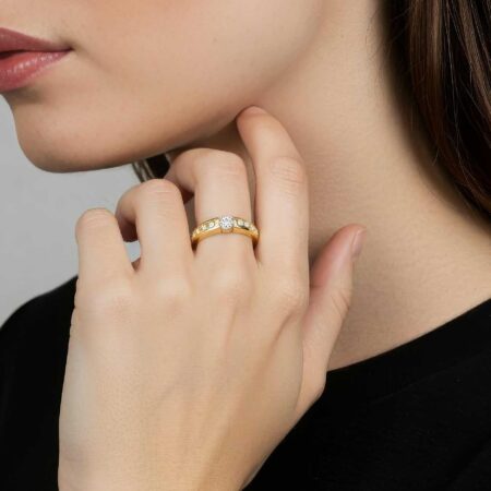 Δαχτυλίδι Με Διαμάντια Χρυσό 18 Καράτια