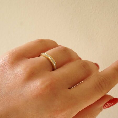 Δαχτυλίδι Μισόβερο Με Διαμάντια Χρυσό 18 Καράτια