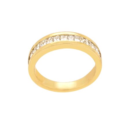 Δαχτυλίδι Μισόβερο Με Διαμάντια Χρυσό 18Κ