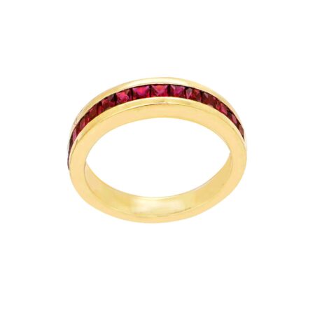 Δαχτυλίδι Μισόβερο Με Ρουμπίνια Σε Χρυσό 18Κ