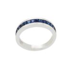 Δαχτυλίδι Μισόβερο Με Ζαφείρια Σε Λευκόχρυσο 18Κ