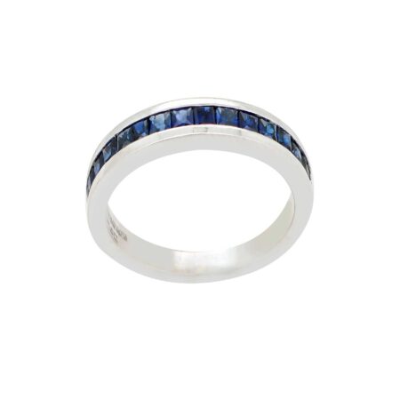 Δαχτυλίδι Μισόβερο Με Ζαφείρια Σε Λευκόχρυσο 18Κ