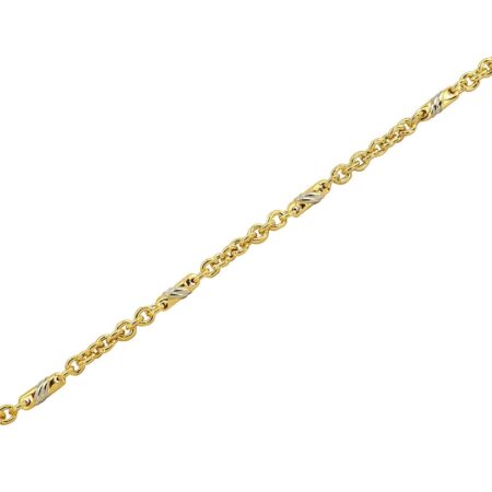 Δίχρωμο Ανδρικό Βραχιόλι Επιχρυσωμένο Σε Ασήμι 925