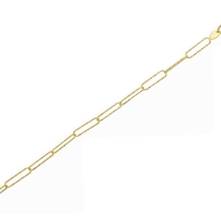 Επίχρυσο Βραχιόλι Αλυσίδα Με Κρίκους Από Ασήμι 925