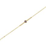 Επίχρυσο Βραχιόλι Με Μωβ Πέτρα Ζιργκόν Σε Ασήμι 925