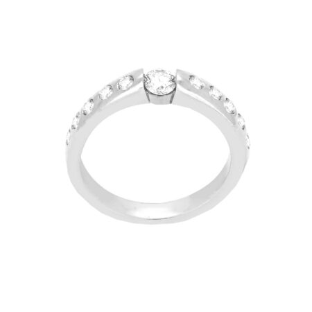 Γυναικείο Δαχτυλίδι Με Διαμάντια Λευκόχρυσο 18Κ