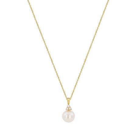 Μενταγιόν Με Μπριγιάν Και Μαργαριτάρι Σε Χρυσό 18Κ