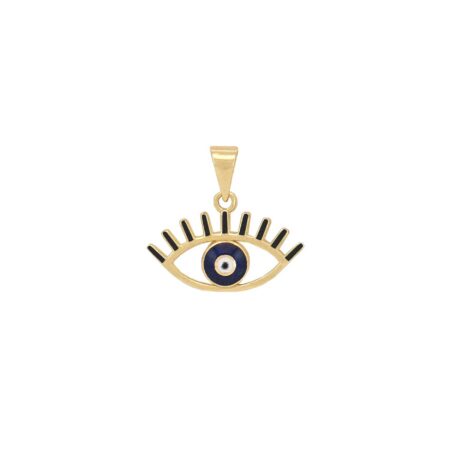 Μενταγιόν Μάτι Χρυσό 14Κ Με Σμάλτο