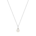 Μενταγιόν Με Μπριγιάν Και Μαργαριτάρι Σε Λευκόχρυσο 18Κ