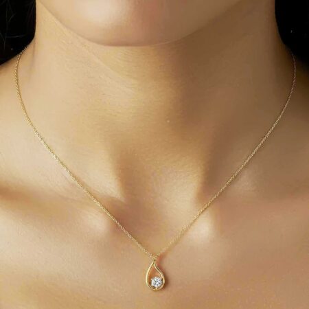 Μονόπετρο Μενταγιόν Χρυσό 9 Καράτια