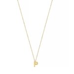 "Ρ" Μονόγραμμα Χρυσό Με Αλυσίδα 9Κ