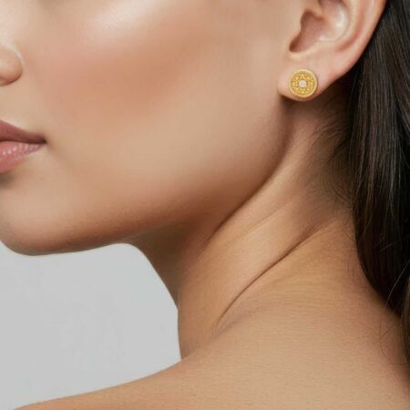 Σκουλαρίκια Καρφωτά Με Διαμάντι Σε Χρυσό 18 Καράτια