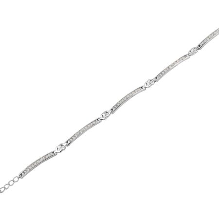 Βραχιόλι Ασημένιο Γυναικείο 925 Με Ζιργκόν Πέτρες