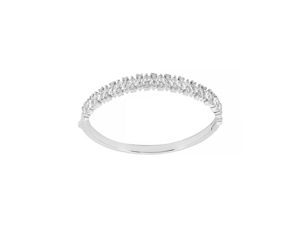 Βραχιόλι Χειροπέδα Ασημένιο 925 Με Πέτρες Ζιργκόν