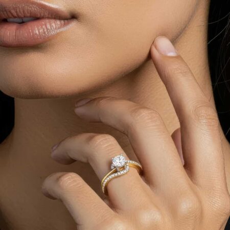Χρυσό Δαχτυλίδι Swarovski Δίχρωμο 14 Καρατίων