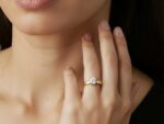 Δαχτυλίδι Μονόπετρο Swarovski Χρυσό 14 Καράτια