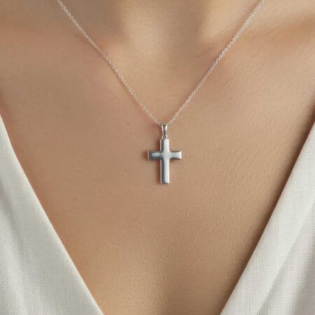 Λευκόχρυσος Σταυρός Βάπτισης 14 Καράτια