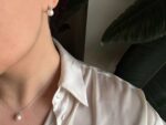Λευκόχρυσο Μενταγιόν Μαργαριτάρι Με Διαμάντι Και Αλυσίδα 18 Καράτια