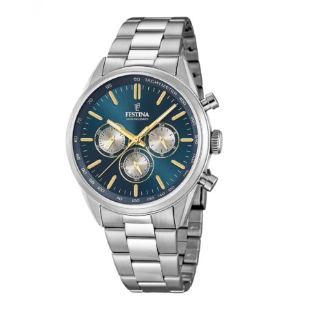 Ανδρικό Ρολόι Festina Με Μπλε Καντράν (F16820/C)